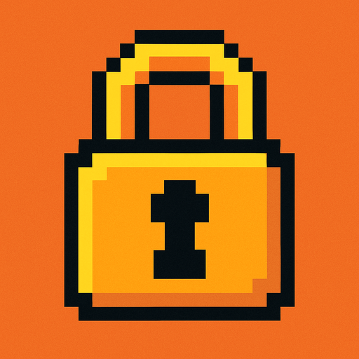 lock pixel art.
In-Game asset.  2d.  High contrast.  No shadows