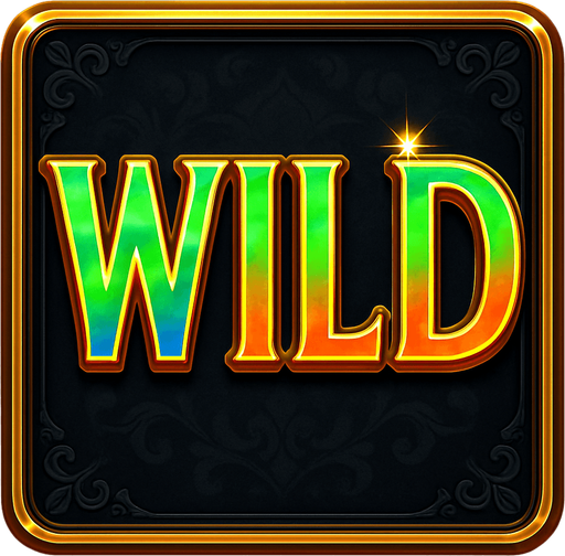 Crea un asset visual completo para el símbolo 'W' (Wild/Comodín) de Megaways, directamente sobre su panel de fondo.

Diseño General:

Forma: Un panel cuadrado o ligeramente redondeado.

Fondo del Panel: Terciopelo oscuro (negro o azul noche) o un metal pulido muy oscuro.

Borde: Un borde elegante dorado o plateado alrededor del panel.

Detalles del Fondo: Puede tener un patrón sutil de filigrana de casino en las esquinas del panel.

Símbolo Central (la palabra 'WILD'):

La palabra 'WILD' en una fuente llamativa y dinámica, posicionada centralmente.

Colores: Vibrantes (ej. verde esmeralda brillante, azul eléctrico) con un contorno dorado o un efecto de arcoíris.

Puede tener un pequeño destello o un aura de energía..
In-Game asset.  2d.  High contrast.  No shadows