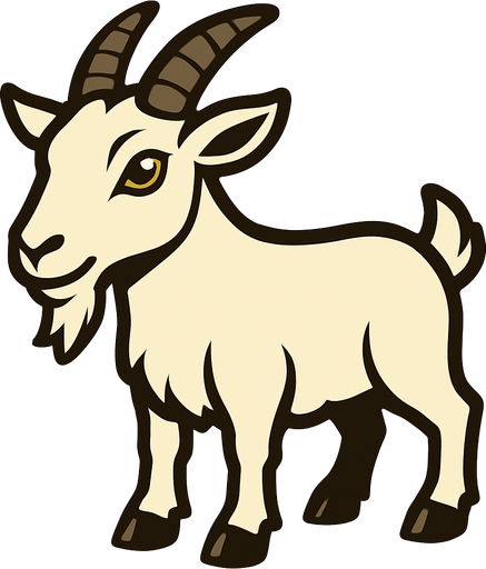 Goat.
In-Game asset.  2d.  High contrast.  No shadows