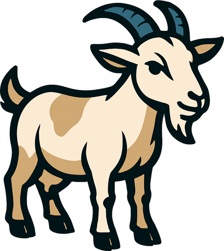 Goat.
In-Game asset.  2d.  High contrast.  No shadows