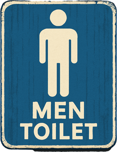 the mans toilet sign.
In-Game asset.  2d.  High contrast.  No shadows