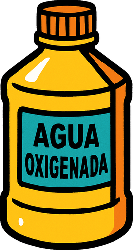 Un bote de agua oxigenada.
In-Game asset.  2d.  High contrast.  No shadows