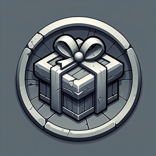 gift.
Single Game Texture.  In-Game asset.  2d.  Blank background.  High contrast.  No shadows