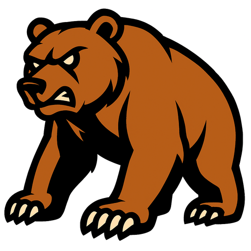 bear no background.
In-Game asset.  2d.  High contrast.  No shadows