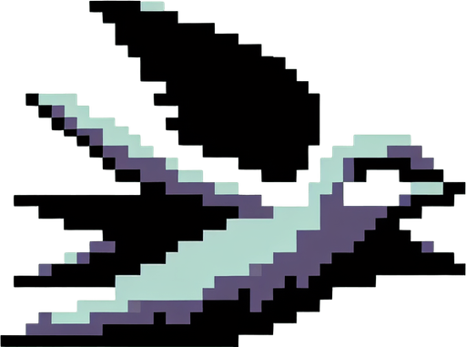 8-bit. cartoon. flying wingless pigeon. seen from the side. in game assset. Single Game Texture. In-Game asset. 2d. Blank background. High contrast. No shadows.