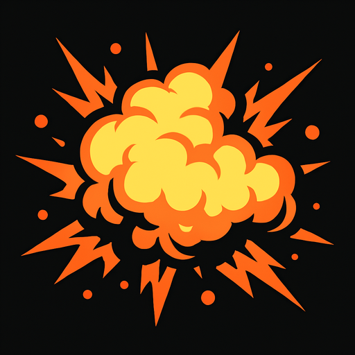 Explosion.
In-Game asset.  2d.  High contrast.  No shadows