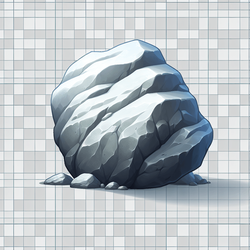 mountain boulder.
Single Game Texture.  In-Game asset.  2d.  Blank background.  High contrast.  No shadows