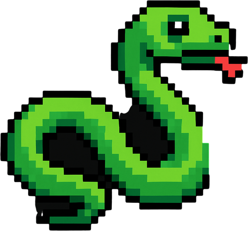 pixel yılan yap.
In-Game asset.  2d.  High contrast.  No shadows
