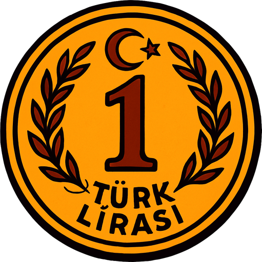1 Tük lirası.
In-Game asset.  2d.  High contrast.  No shadows