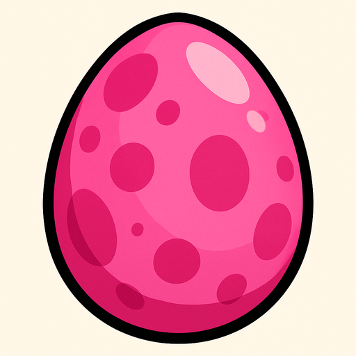 PINK EGG.
In-Game asset.  2d.  High contrast.  No shadows