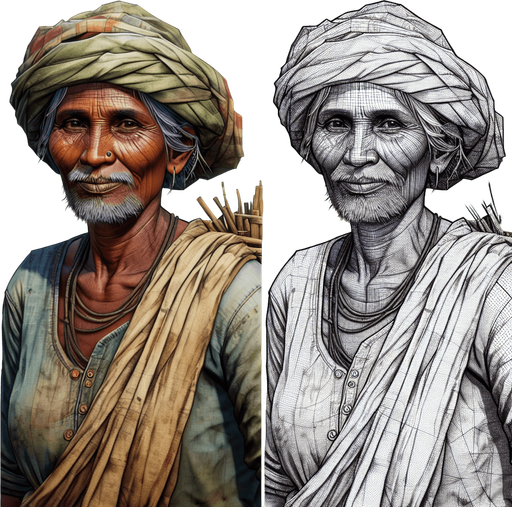 Farmer.
Single Game Texture.  In-Game asset.  2d.  Blank background.  High contrast.  No shadows