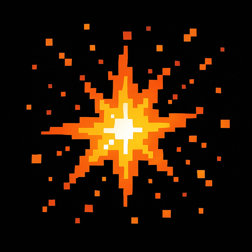 Partículas al golpear pixeleado

In-Game asset.  2d.  High contrast.  No shadows