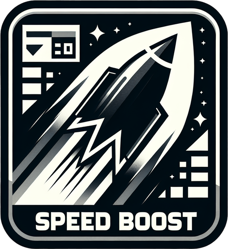 speed boast.
Single Game Texture.  In-Game asset.  Blank background.  High contrast.  No shadows