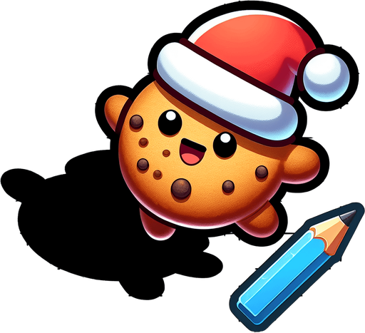 a cute christmas cookie. plastic style. Single Game Texture. In-Game asset. 2d. Blank background. High contrast. No shadows.
