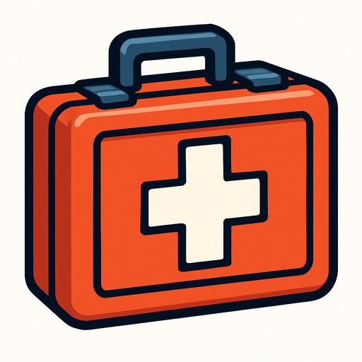 first aid kit.
In-Game asset.  2d.  High contrast.  No shadows