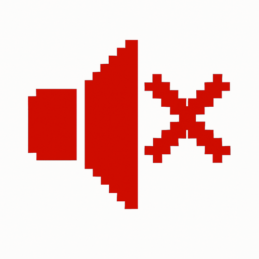 Pixelart mute x, red only x. 2d.
In-Game asset.  2d.  High contrast.  No shadows