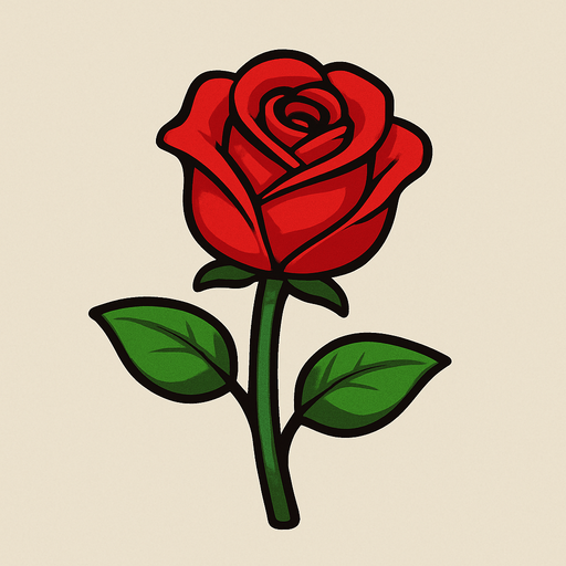 2d side scroller rose fresh rose flower.
In-Game asset.  2d.  High contrast.  No shadows