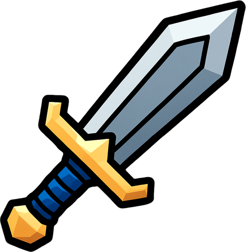 Sword.
In-Game asset.  2d.  High contrast.  No shadows