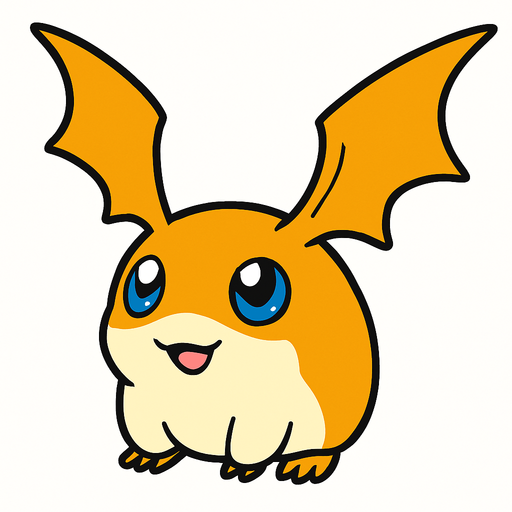 Patamon.
In-Game asset.  2d.  High contrast.  No shadows