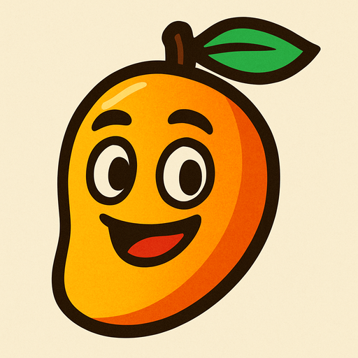 Mango with face.
In-Game asset.  2d.  High contrast.  No shadows