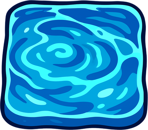 water look on top.
In-Game asset.  2d.  High contrast.  No shadows