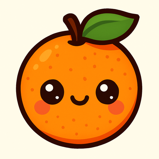 Naranja cute.
In-Game asset.  2d.  High contrast.  No shadows