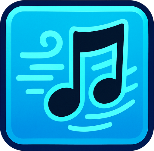 Generame una boton con dentro de forma de una nota musical con efectos de  viento.
In-Game asset.  2d.  High contrast.  No shadows