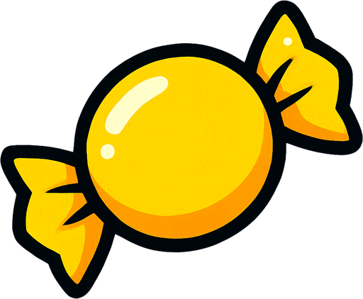 Yellow candy.
In-Game asset.  2d.  High contrast.  No shadows