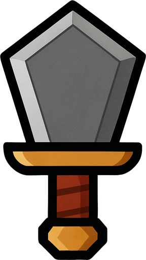 Pentagon blade.
In-Game asset.  2d.  High contrast.  No shadows