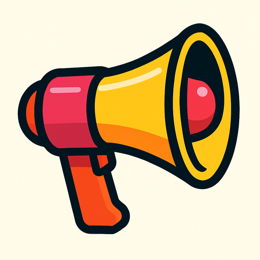 cartoon megaphone.
In-Game asset.  2d.  High contrast.  No shadows