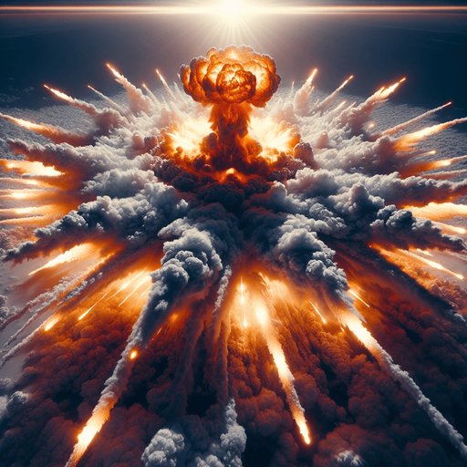 explosion from top.
zenith view