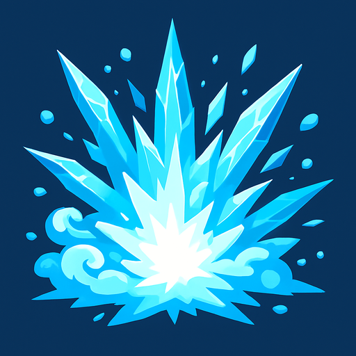 İce Explosion.
In-Game asset.  2d.  High contrast.  No shadows