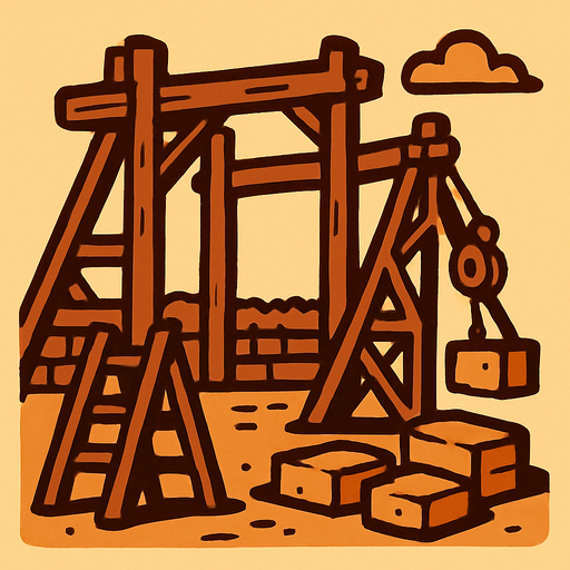 İnşaat eski çağ.
In-Game asset.  2d.  High contrast.  No shadows