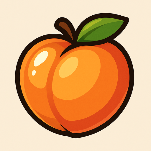 Shiney peach vector.
In-Game asset.  2d.  High contrast.  No shadows