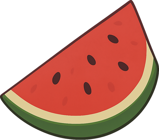 karpuz. No background. Transparent background. Blank background. No shadows. 2d. In-Game asset. flat