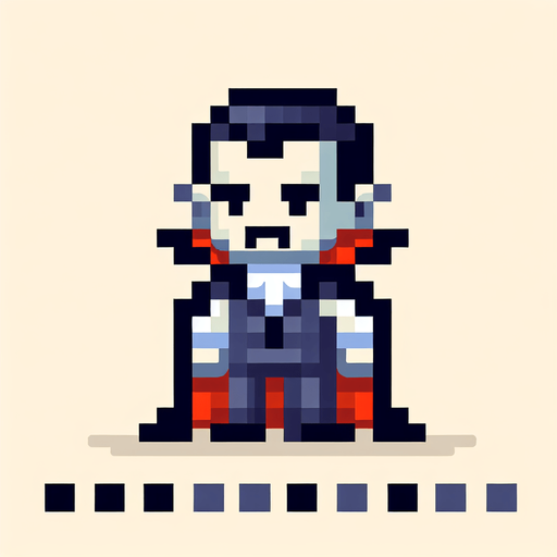 pixel art vampire, single sprite
Single Game Texture. In-Game asset. 2d. Blank background. High contrast. No shadows.