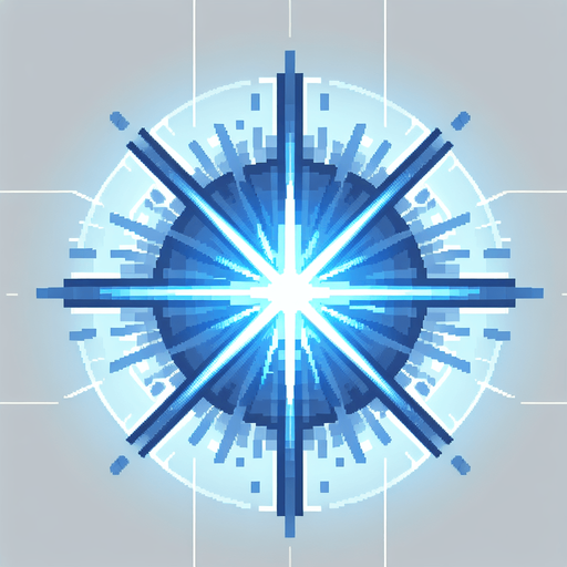 Blue Laser blast.
Single Game Texture. In-Game asset. 2d. Blank background. High contrast. No shadows.