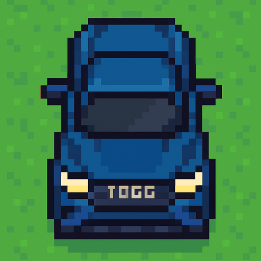 pixel art Togg bird's eye view.
In-Game asset.  2d.  High contrast.  No shadows