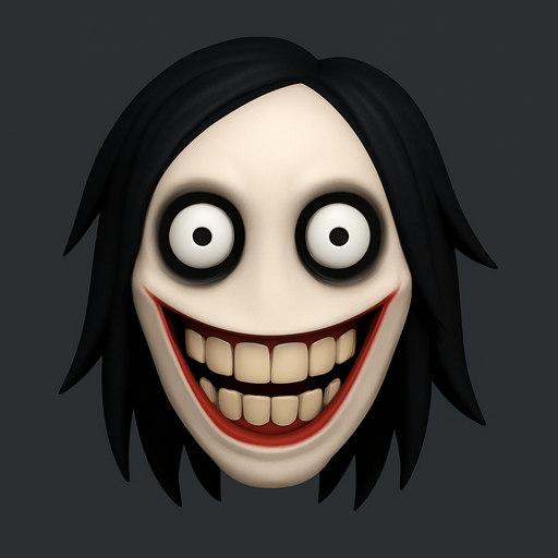 3D jeff the killer Scary face meme.
In-Game asset.  3D.  High contrast.  No shadows