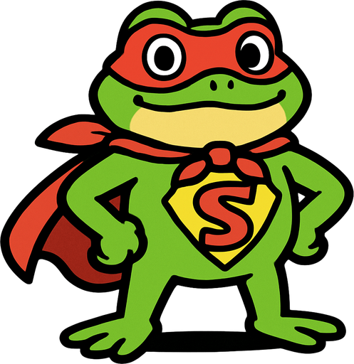 Süper Kurbağa.
In-Game asset.  2d.  High contrast.  No shadows