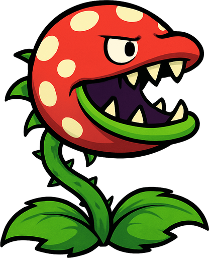 Planta piraña de plantas vs zombies.
In-Game asset.  2d.  High contrast.  No shadows