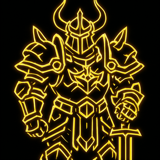 Armor grand master gold neon.
In-Game asset.  2d.  High contrast.  No shadows