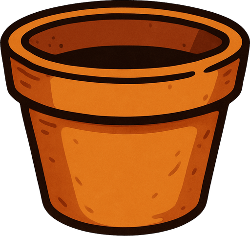 boş çiçek saksısı.
In-Game asset.  2d.  High contrast.  No shadows