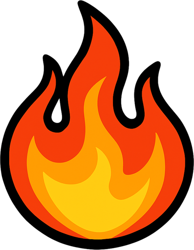 Fire.
In-Game asset.  2d.  High contrast.  No shadows