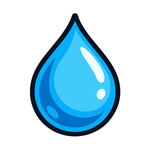 water drop.
In-Game asset.  2d.  High contrast.  No shadows