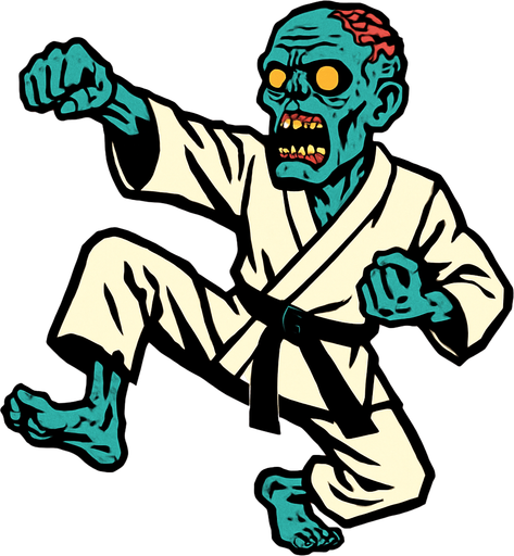 karAte zombie.
2d.  High contrast.  No shadows