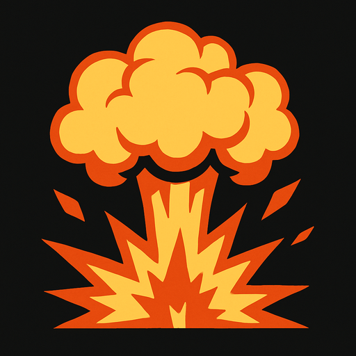 explosion look on top.
In-Game asset.  2d.  High contrast.  No shadows