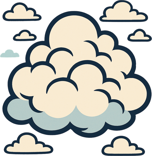 cloudy.
In-Game asset.  2d.  High contrast.  No shadows