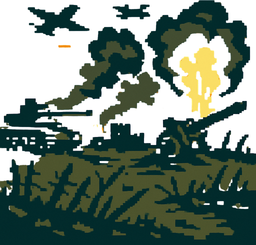a pixel war background.
In-Game asset.  2d.  High contrast.  No shadows