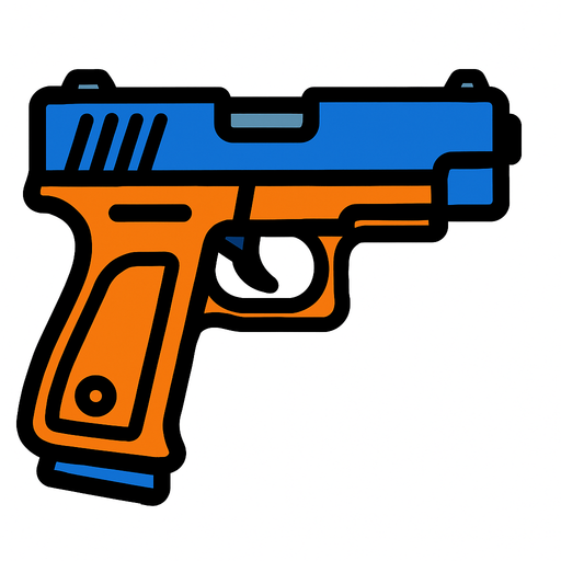 gun.
In-Game asset.  2d.  High contrast.  No shadows